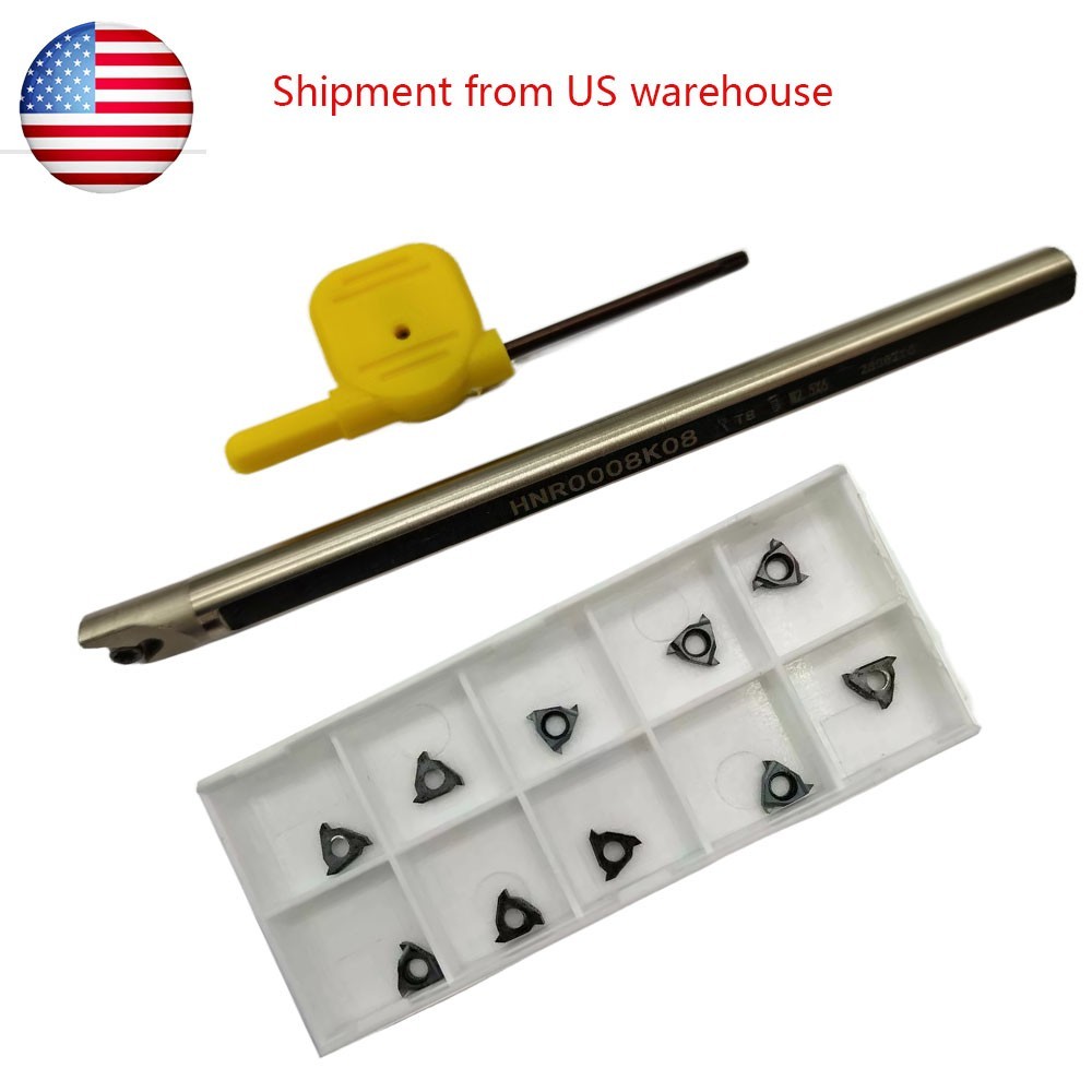 HSS 8mm handle high-speed steel seismic thread tool holder +10pc 08IR A60 insert HSS 8mm handle high-speed steel seismic thread tool holder +10pc 08IR A60 insert