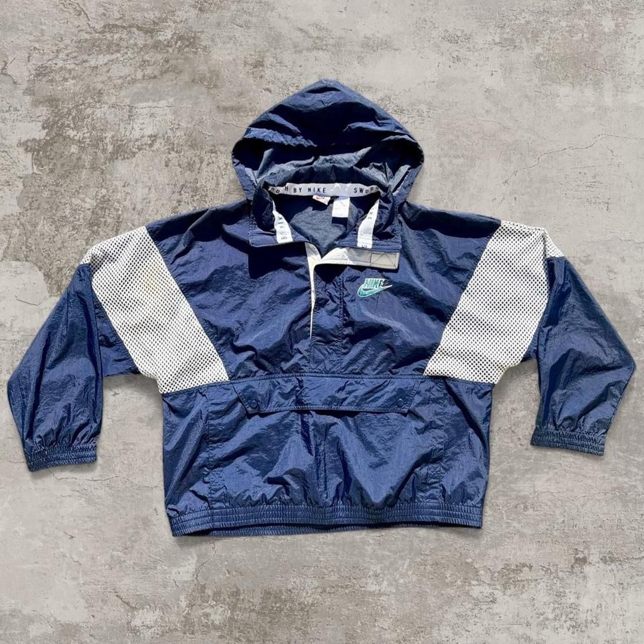 Vintage Nike Big Swoosh Half Zip Anorak Windbreaker Jacket L Navy Vintage Nike Big Swoosh Half Zip Anorak Windbreaker Jacket L Navy