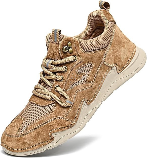 Men\'s Suede Mesh Lace Up Sneakers