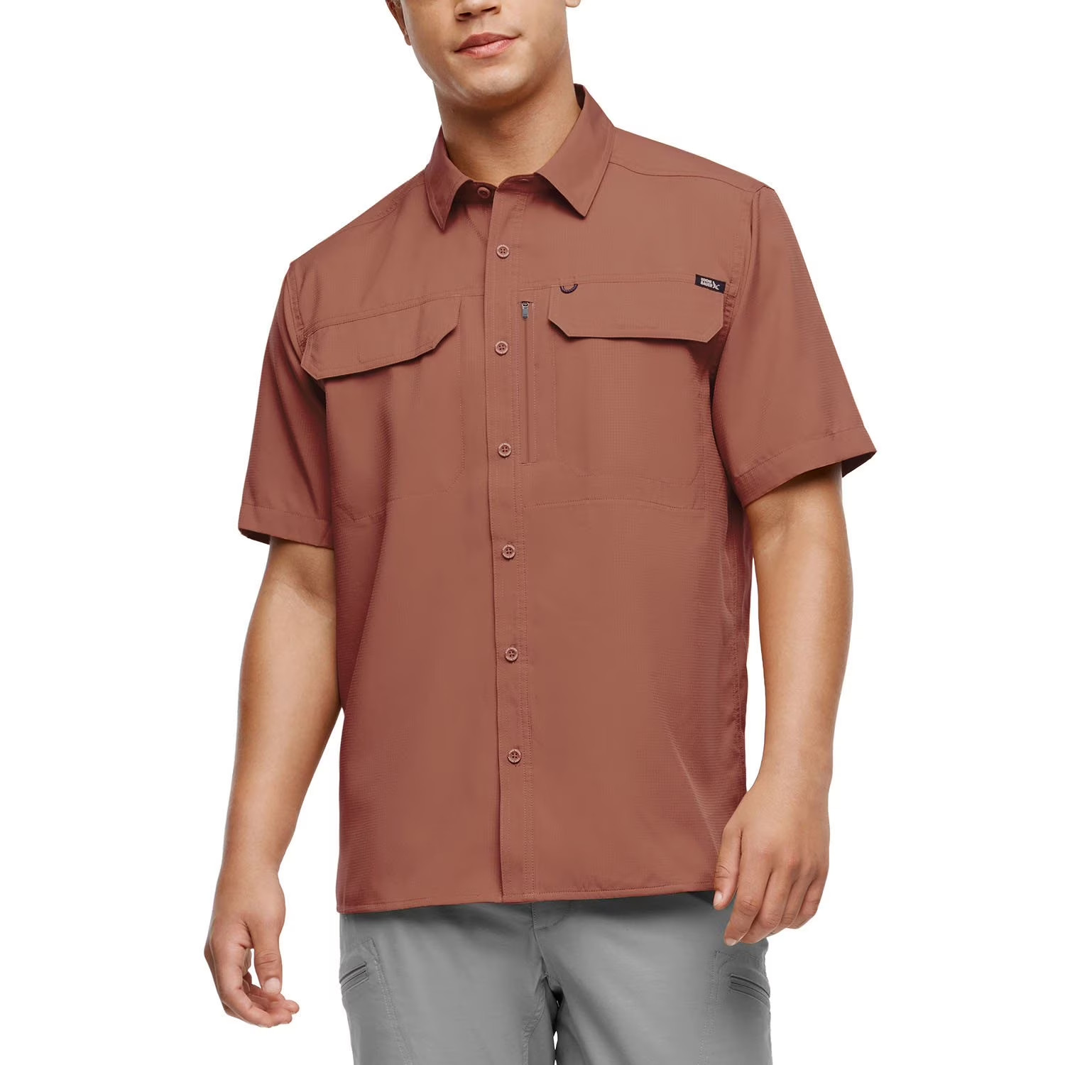 Eddie Bauer Men\'s Tech Woven Shirt Size XXL Red