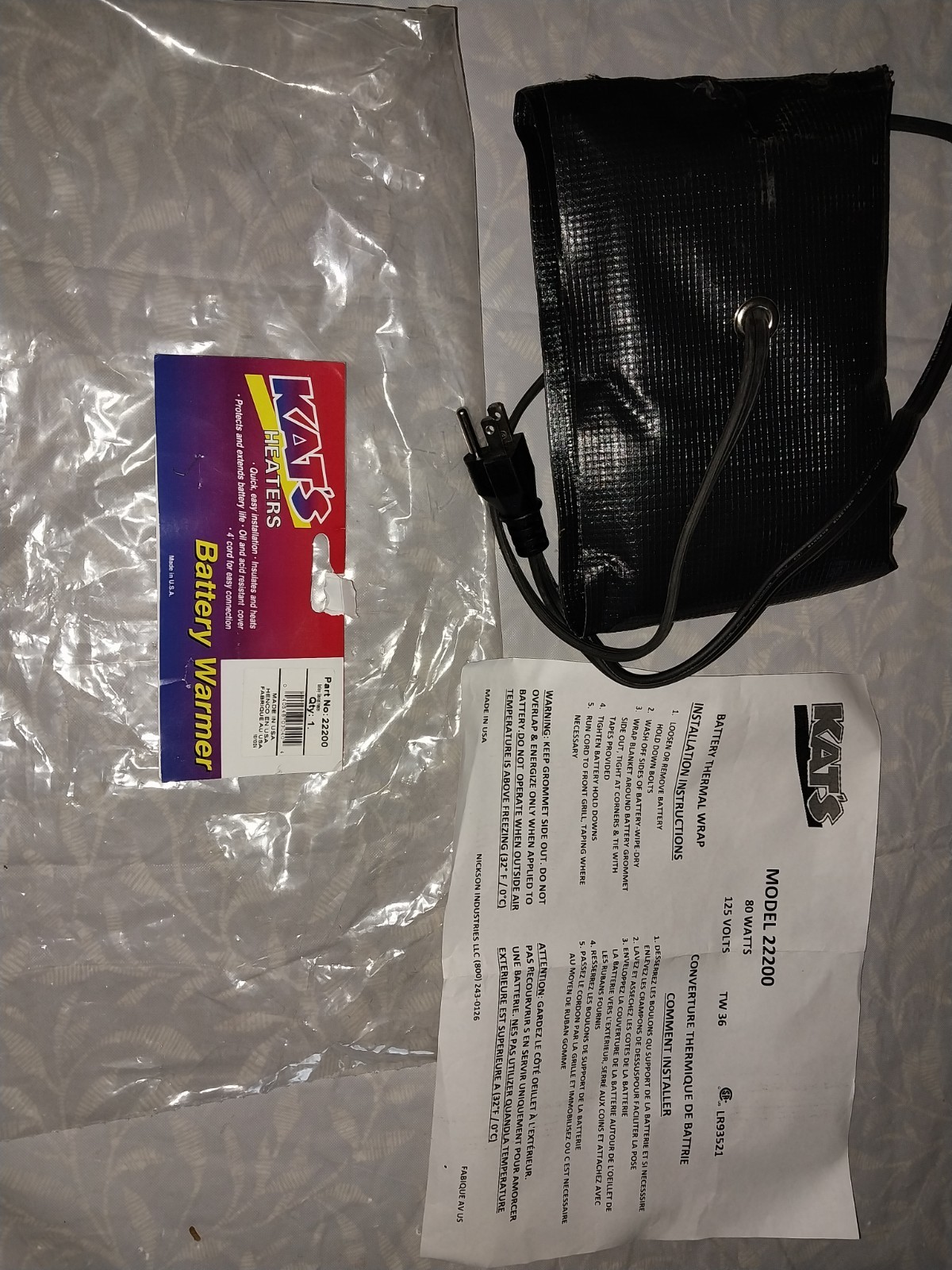 Kat\'s Heaters Battery Warmer 22200 Brand New (Opened Package) Guaranteed 