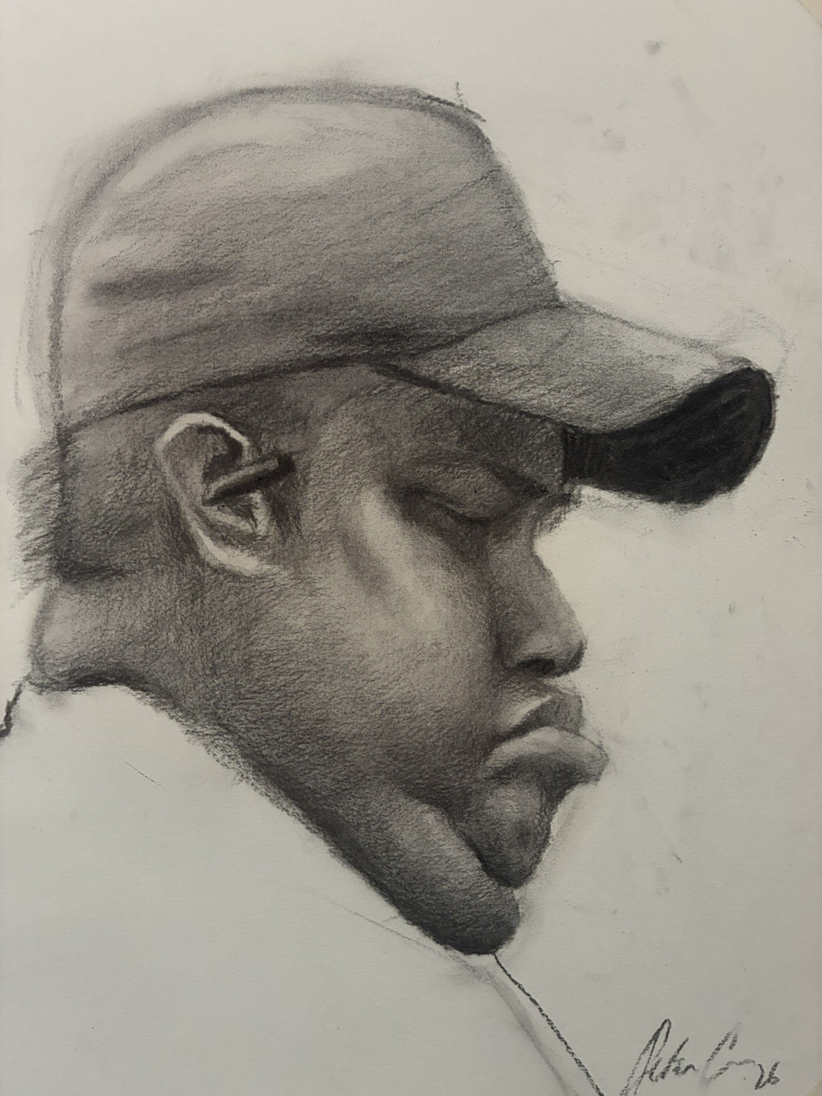 Portrait Of A Sleeping Man 11x14 Charcoal On Paper Signed Unframed Portrait Of A Sleeping Man 11x14 Charcoal On Paper Signed Unframed