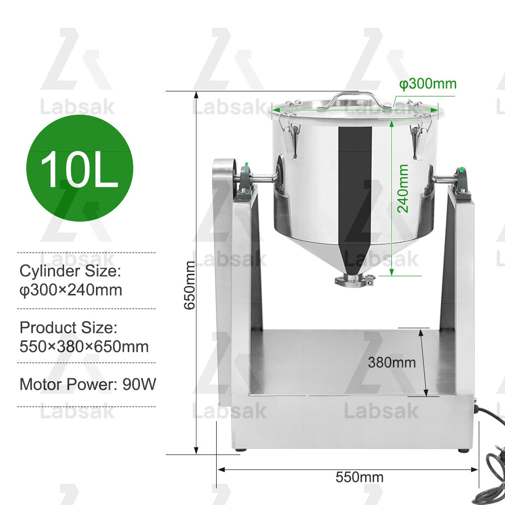 Stainless Steel Electric Dry Powder Mixer Chemical Food Blender Machine 5-20KG Stainless Steel Electric Dry Powder Mixer Chemical Food Blender Machine 5-20KG