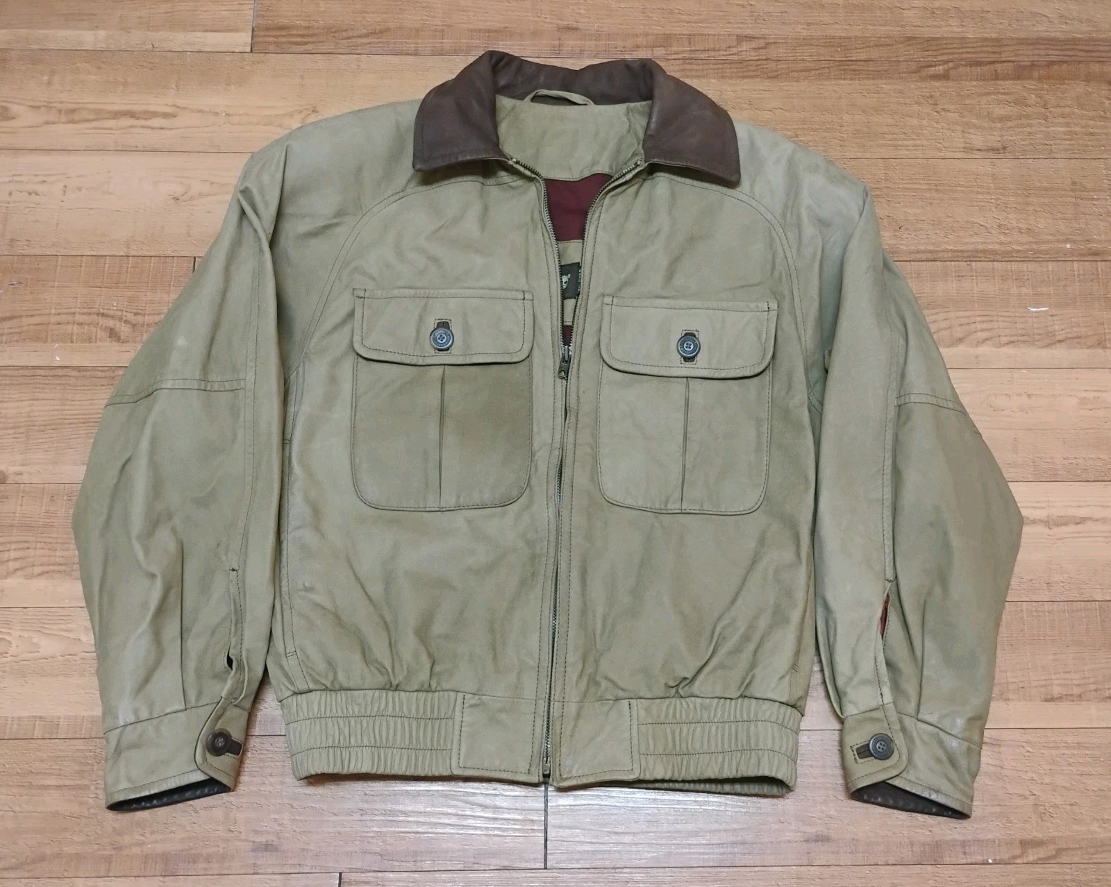 Timberland Vintage Bomber Jacket Nubuck Genuine Leather Heavyweight Sz S Timberland Vintage Bomber Jacket Nubuck Genuine Leather Heavyweight Sz S