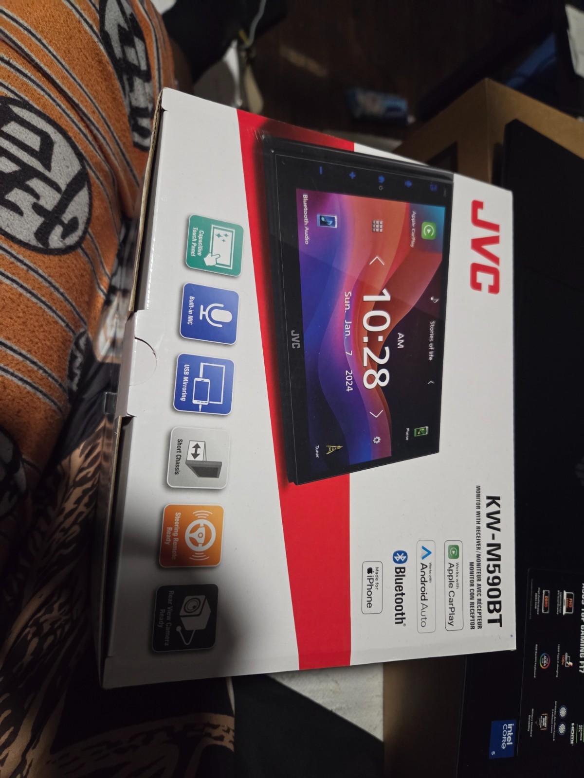 JVC KW-M590BT, 2-DIN Digital Media Receiver, W/ Apple CarPlay And Android Auto