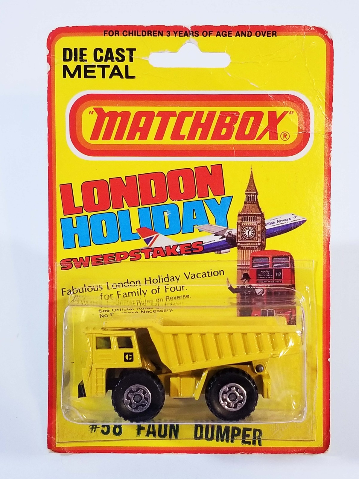 Vintage Lesney Matchbox Superfast MB58 Caterpillar Faun Dumper w/ CAT Tampos