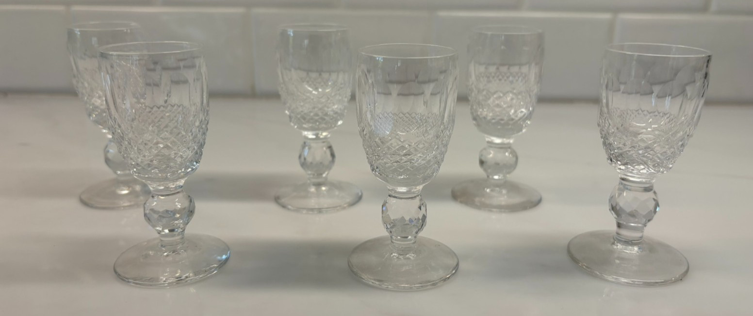 EUC Set of 6 Waterford Ireland Colleen Short Stem Cordial Glass Crystal 3.25 VTG
