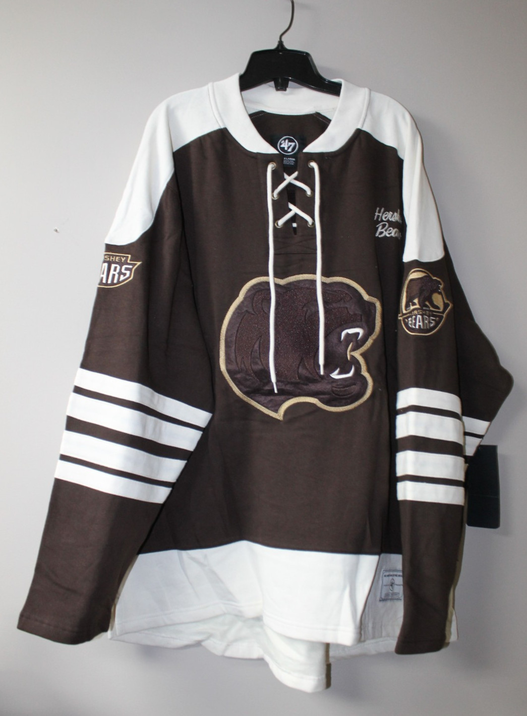New AHL Hershey Bears Lacer jersey style mid weight cotton sweater men\'s XL