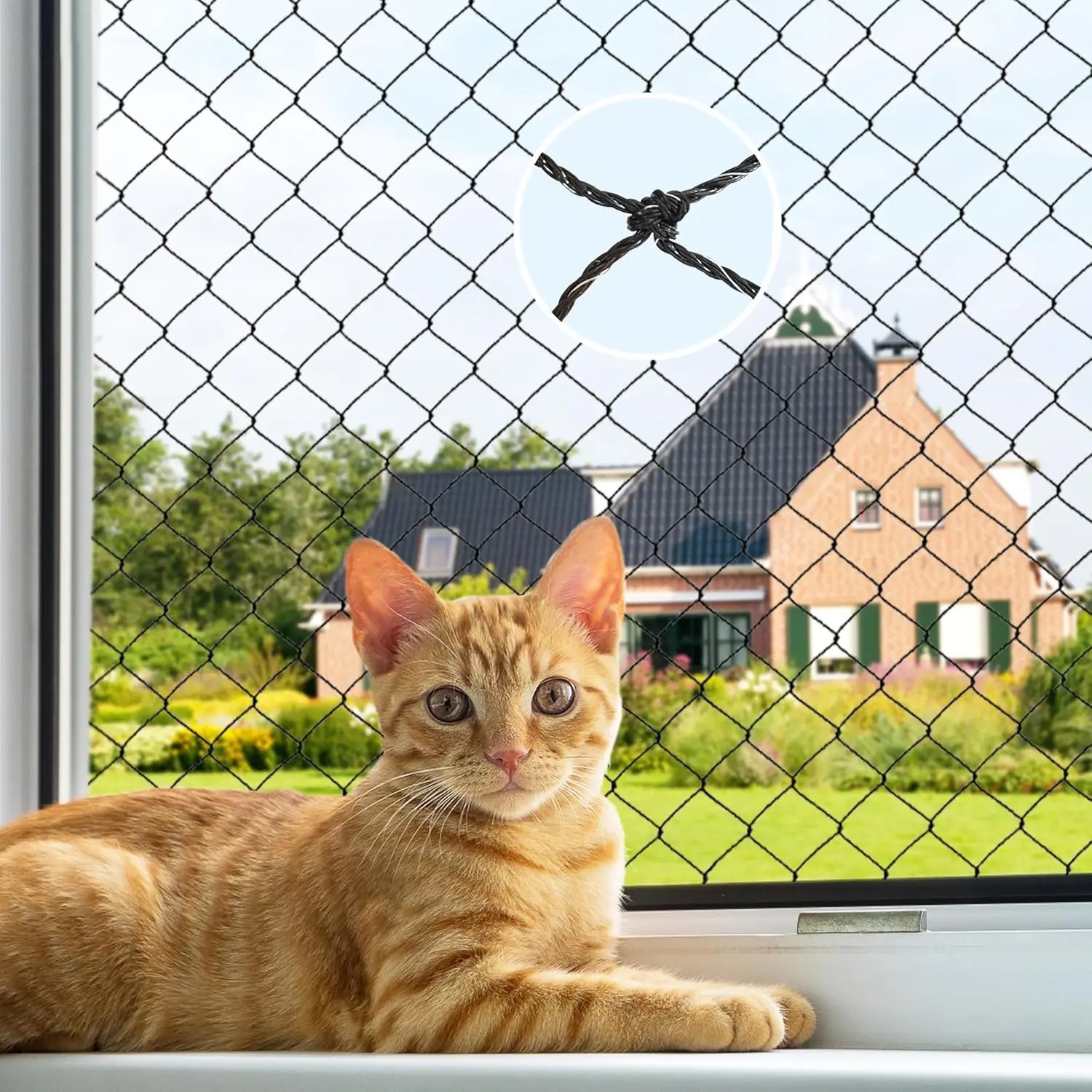 Steel Wire Reinforced Cat Netting Balcony Safety Barrier Bird Garden Net Mesh Steel Wire Reinforced Cat Netting Balcony Safety Barrier Bird Garden Net Mesh