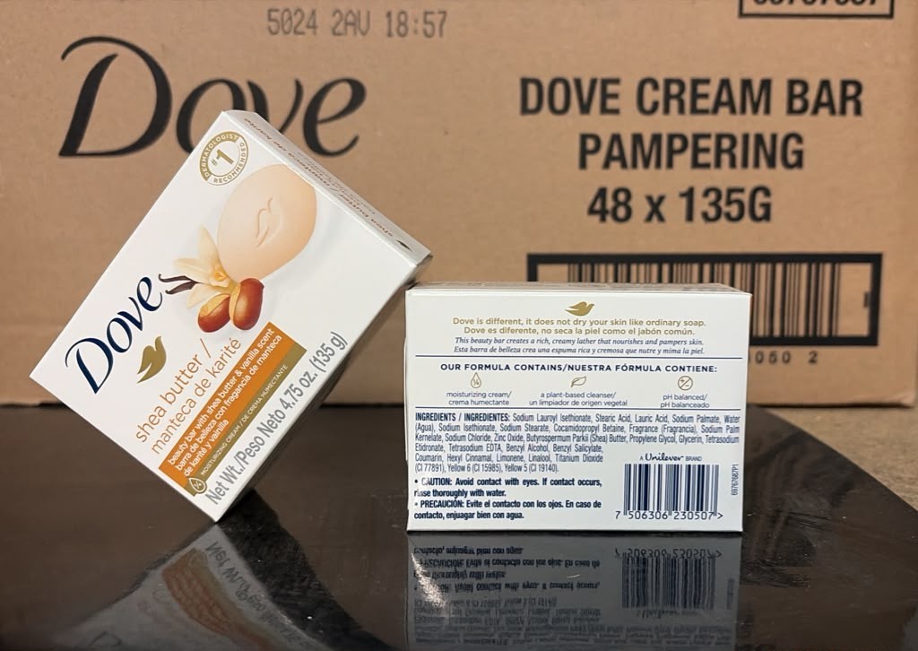 Dove Pampering Beauty Bar Shea Butter & Vanilla 135g 4.75oz Case of 48 NEW