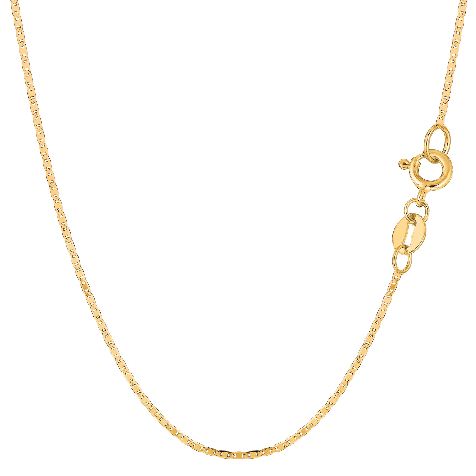 14k Yellow Real Gold Mariner Link Chain Necklace, 1.2mm, 20\ 14k Yellow Real Gold Mariner Link Chain Necklace, 1.2mm, 20\