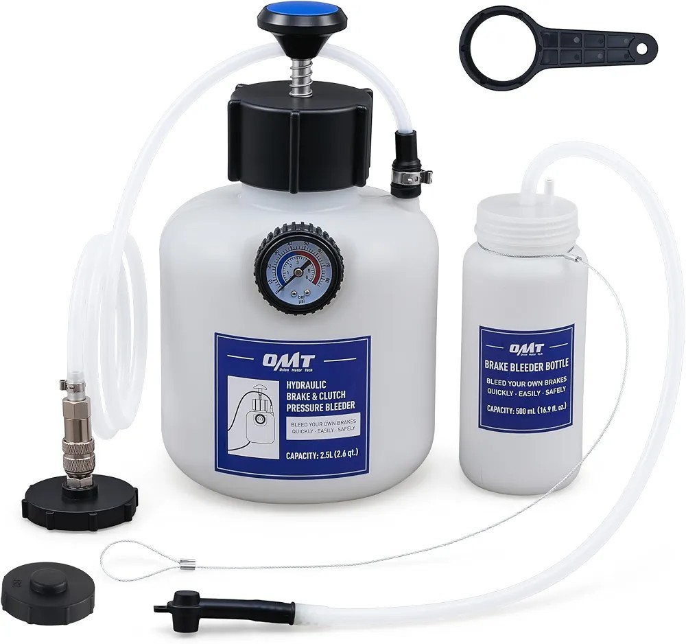 OMT 2.5L Pressure Brake Bleeder Kit Extractor with | Compatible 43.5mm Adapter OMT 2.5L Pressure Brake Bleeder Kit Extractor with | Compatible 43.5mm Adapter