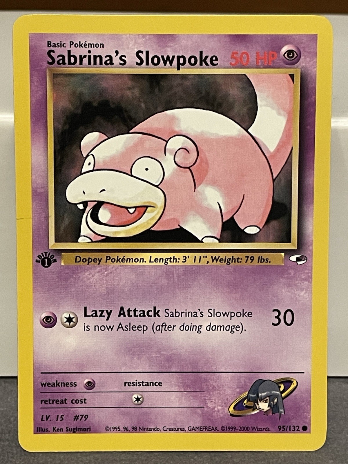 Sabrina’s Slowpoke - Pokémon Gym Heroes 95/132 - Common - 1st Edition - NM Sabrina’s Slowpoke - Pokémon Gym Heroes 95/132 - Common - 1st Edition - NM