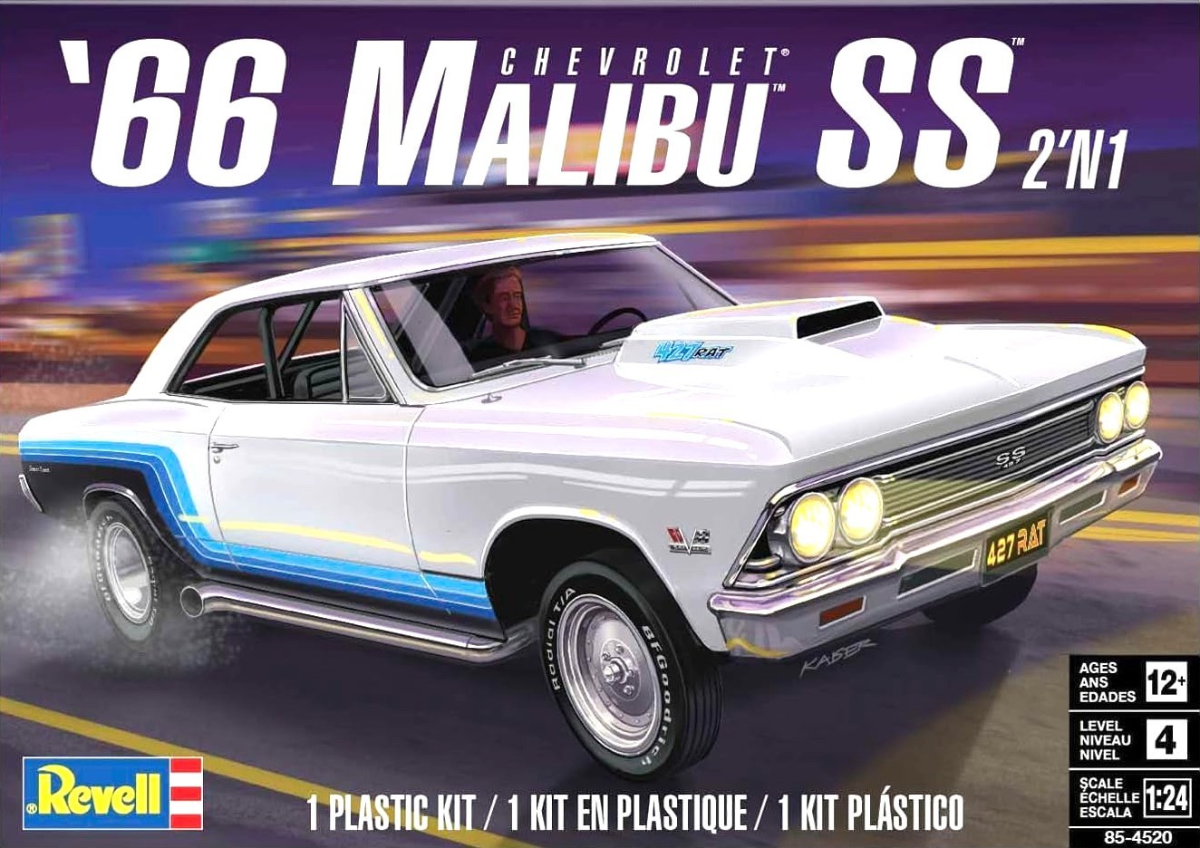 Revell 1966 Chevy Malibu SS 2'N1 Model Kit 1/24 Factory Sealed Brand New 85-4520