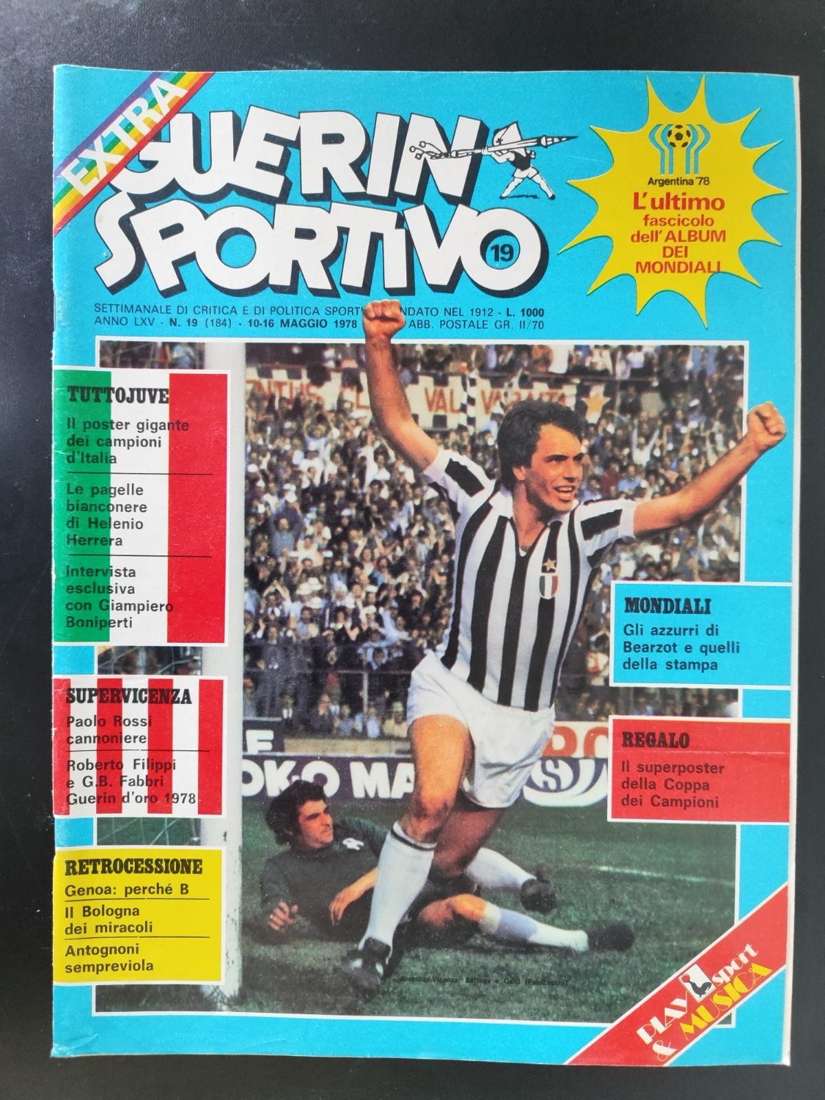 GUERIN SPORTIVO EXTRA 19/1978+SUPERPOSTER JUVE+ALBUM MONDIALI-EUGENIO FINARDI GUERIN SPORTIVO EXTRA 19/1978+SUPERPOSTER JUVE+ALBUM MONDIALI-EUGENIO FINARDI