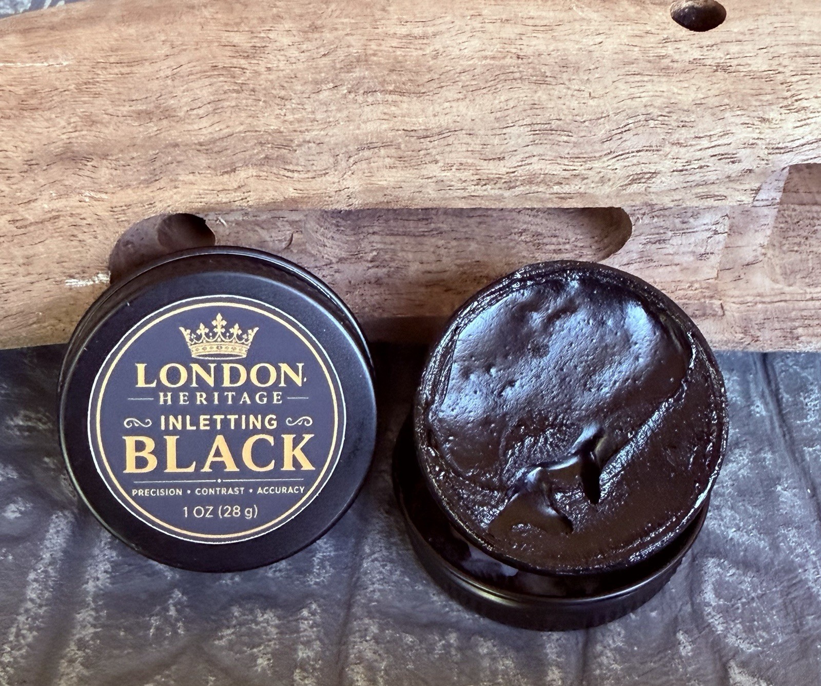 London Heritage Inletting Black 1 oz (28 g) Tin Contemporary Original