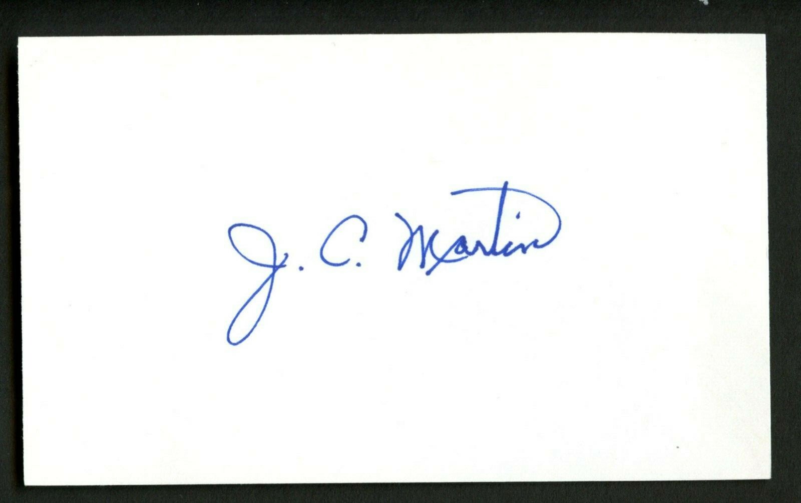 J.C. Martin signed autograph auto 3x5 index card Baseball Player 9772 J.C. Martin signed autograph auto 3x5 index card Baseball Player 9772