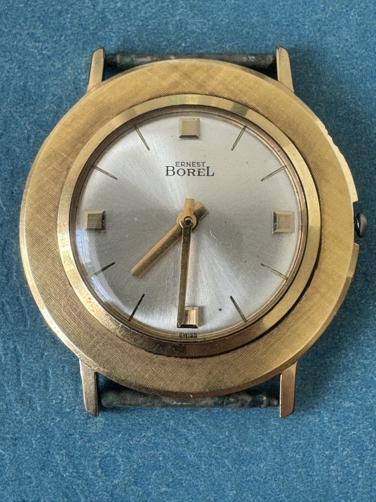 VINTAGE 1950’s EXTREMELY RARE SWISS ERNEST BOREL YELLOW GOLD PLATED MAN’S WATCH