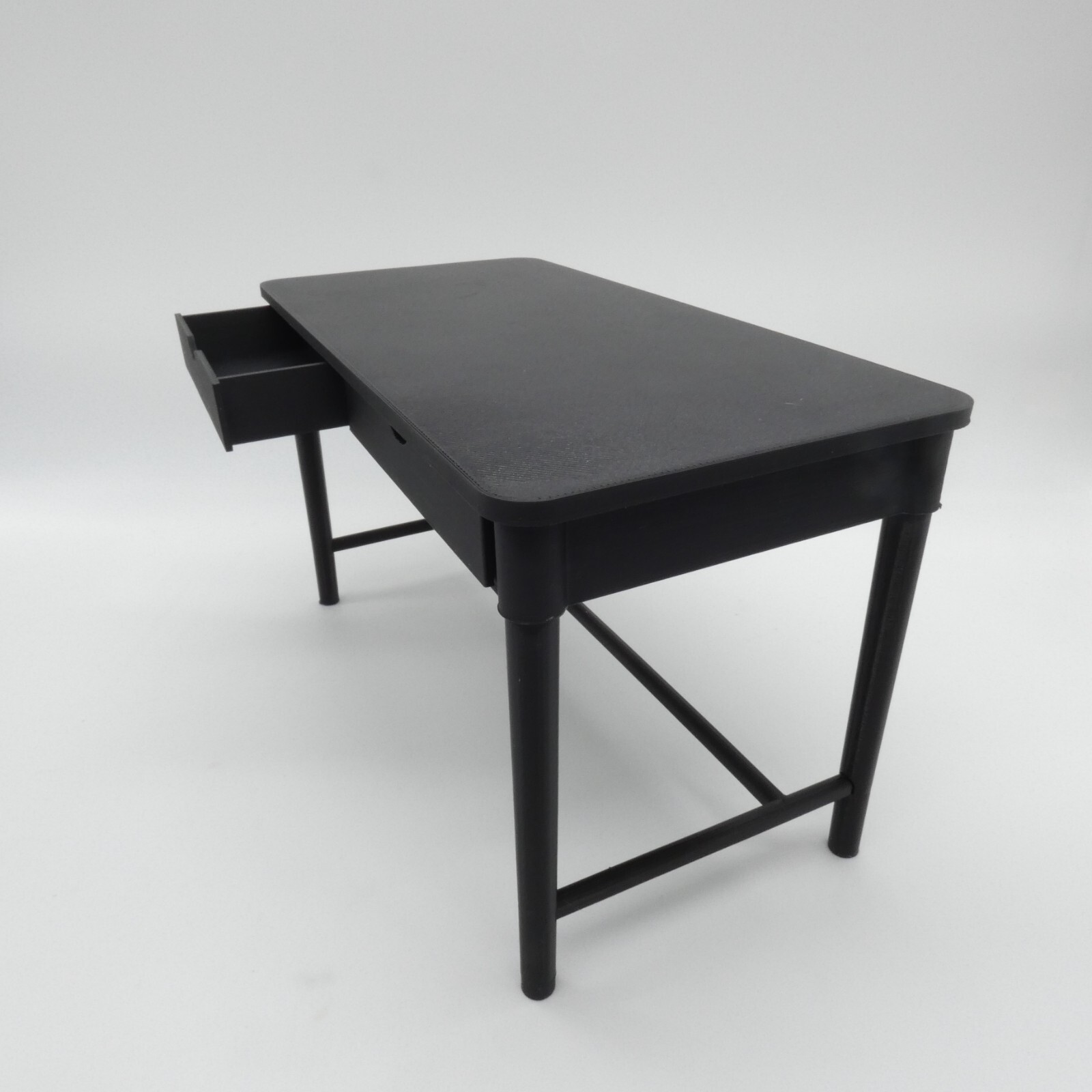 1/6 Scale Doll Furniture Desk Black Two Drawer Crafting Worktable Barbie Diorama