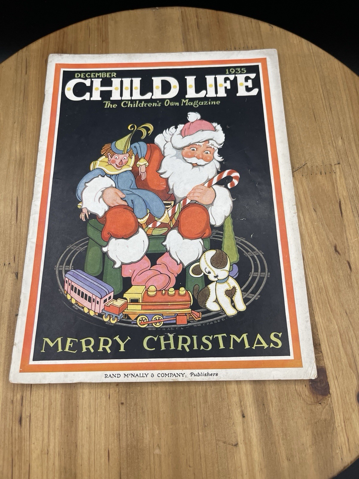 Vintage December 1935 CHILD LIFE Magazine Rand McNally Art Deco Merry Christmas