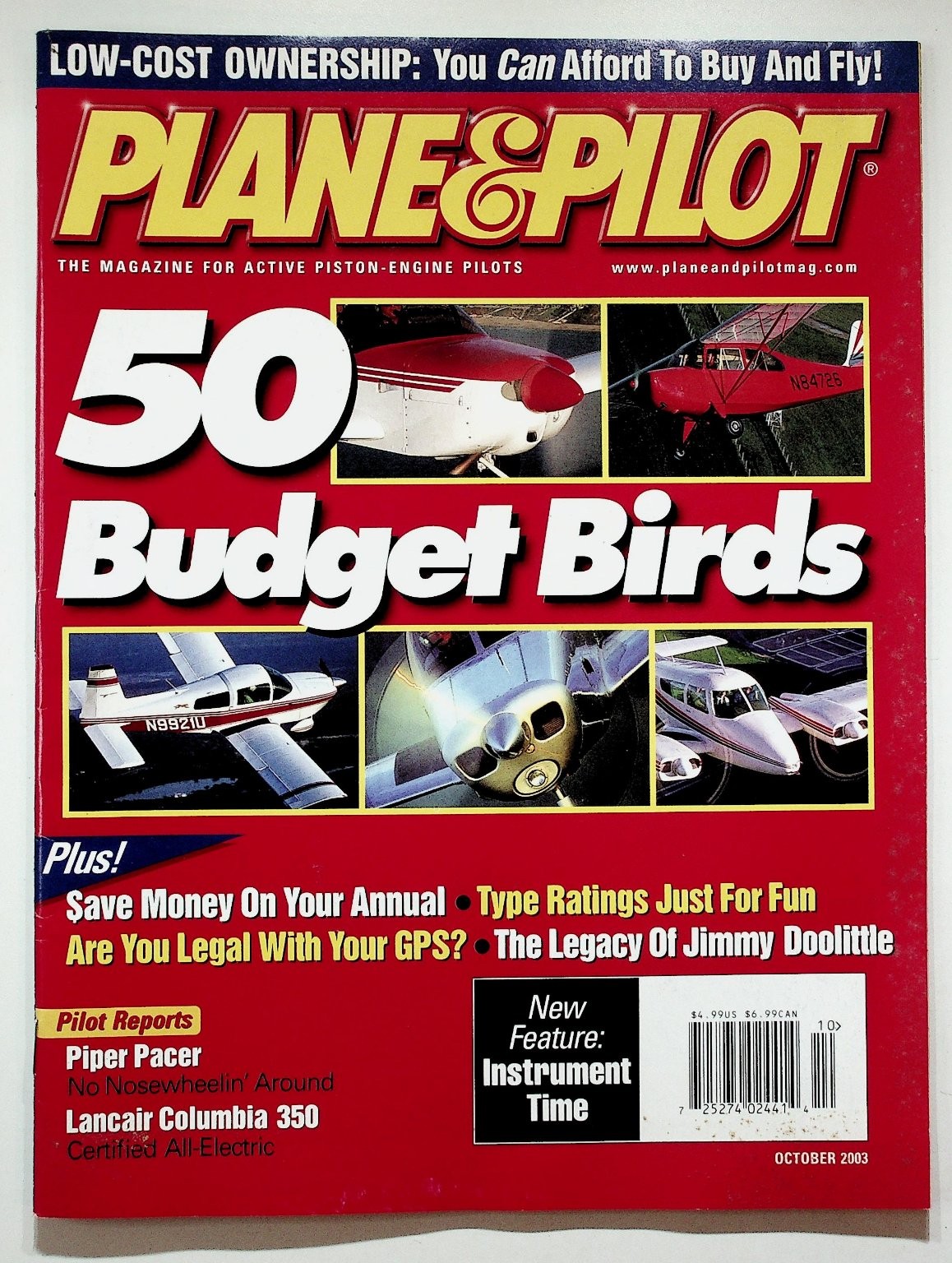 Plane & Pilot Magazine October 2003 Vol 39 No 10 Budget Birds Publisher Werner