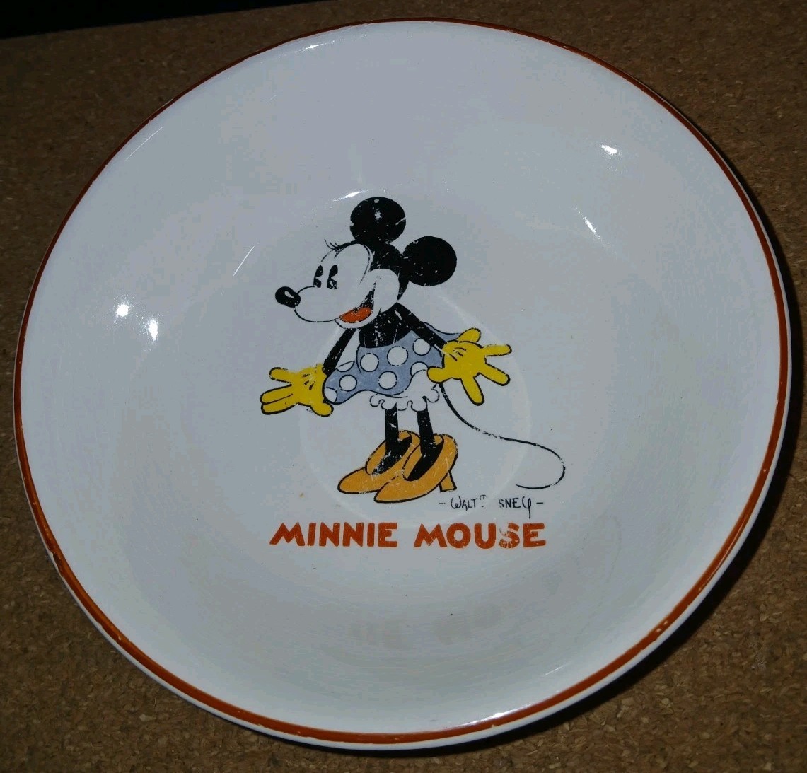 Vintage 1930’s -Walt Disney- Minnie Mouse Vintage Patriot China Bowl**READ**