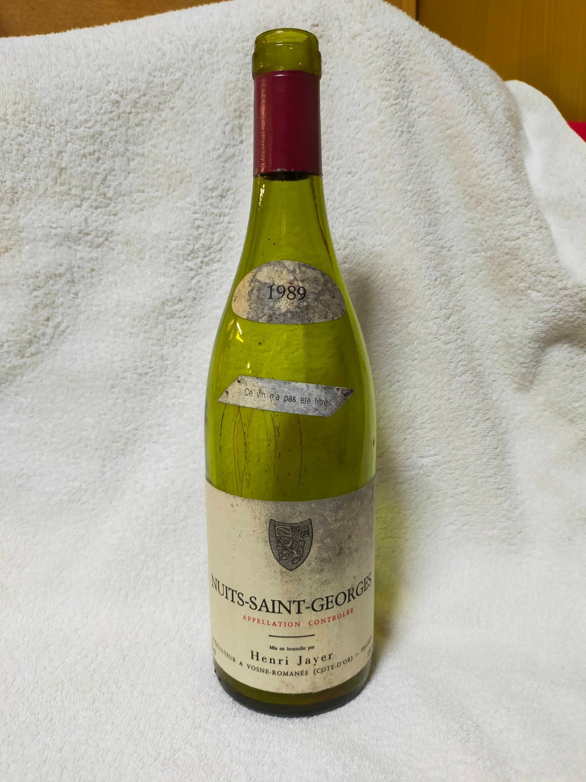 Henri Jayer Nuits Saint Georges 1989 (empty) Glass Bottle Rare From Japan