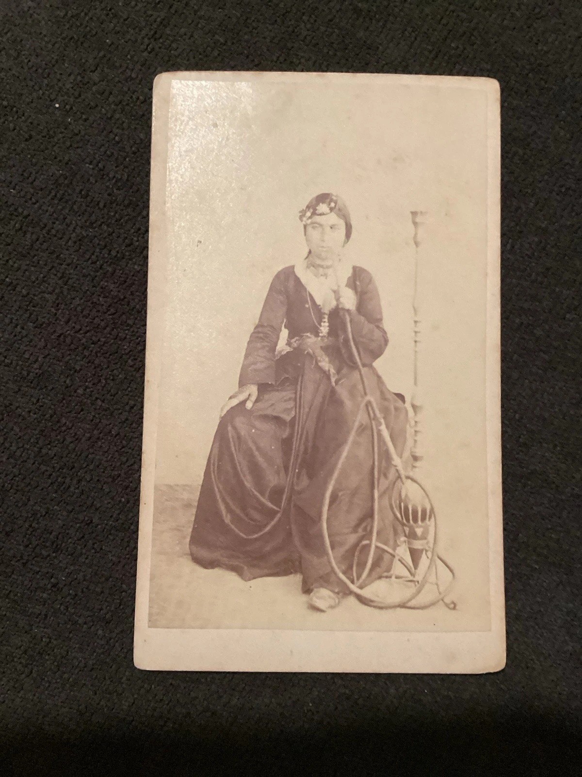 RARE 1860s CDV Photo “ Women Smoking A Hookah\