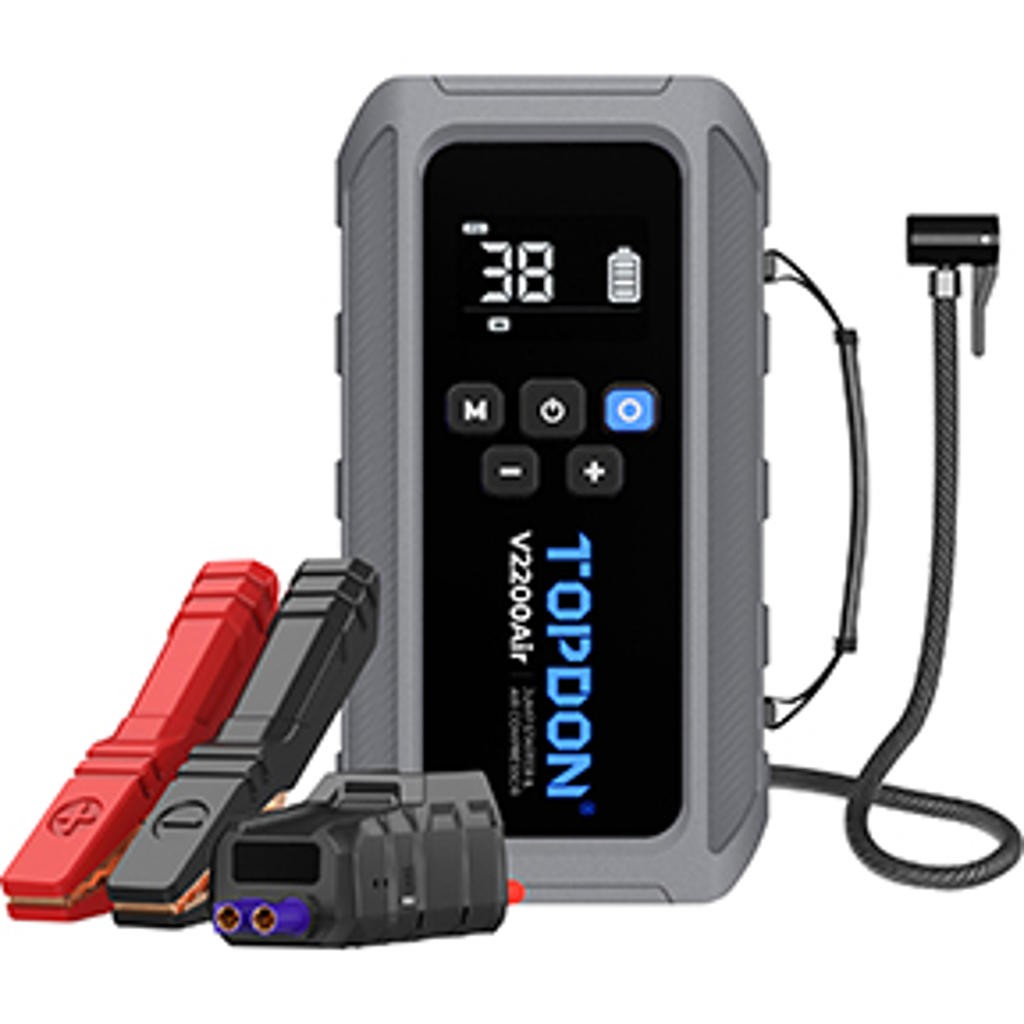 2-in-1 2200 Peak Amp Jump Starter & Tire Inflator TOP-V2200AIR Brand New 2-in-1 2200 Peak Amp Jump Starter & Tire Inflator TOP-V2200AIR Brand New