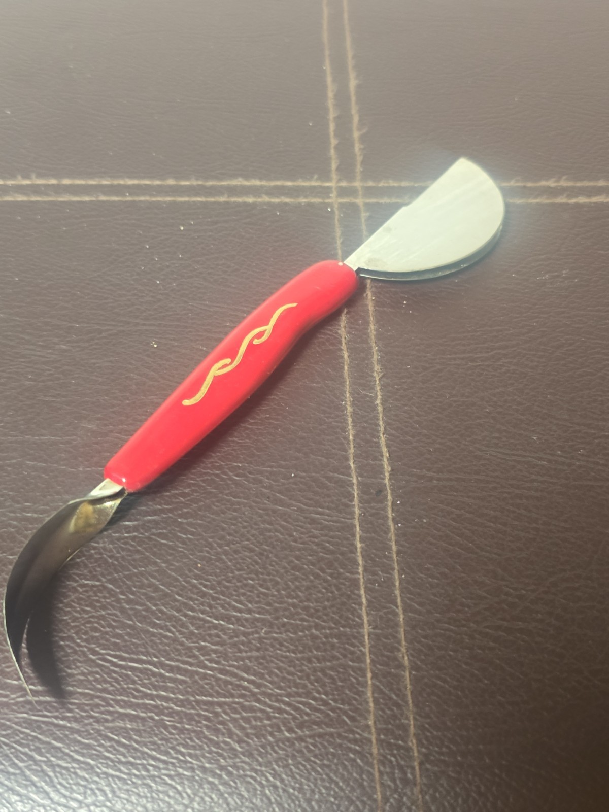 Vtg Mid Century Citrus Tool Orange Peeler Grapefruit Sectioner Knife Red Handle