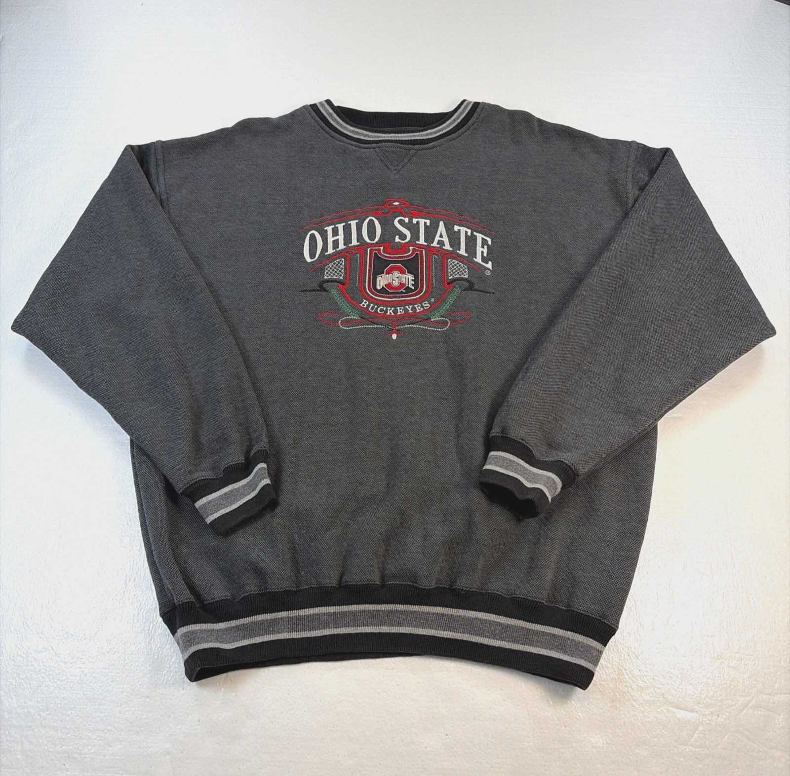 Vintage Ohio State Buckeyes Sweatshirt Men\'s Sz L  Midwest Embroidery 90\'s Y2K