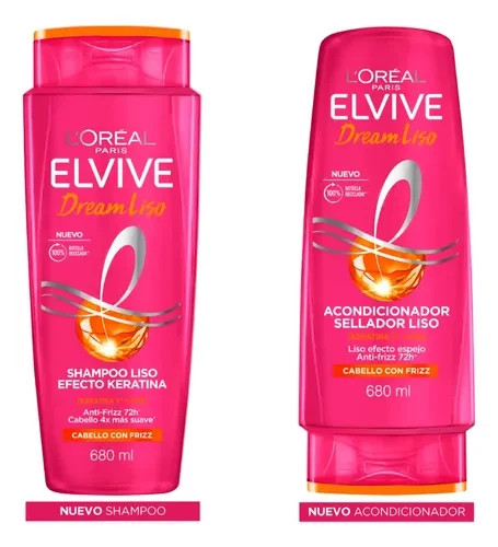 Elvive 2pk Dream Liso Efecto Keratina   Shampoo & conditioner 680 ml ea