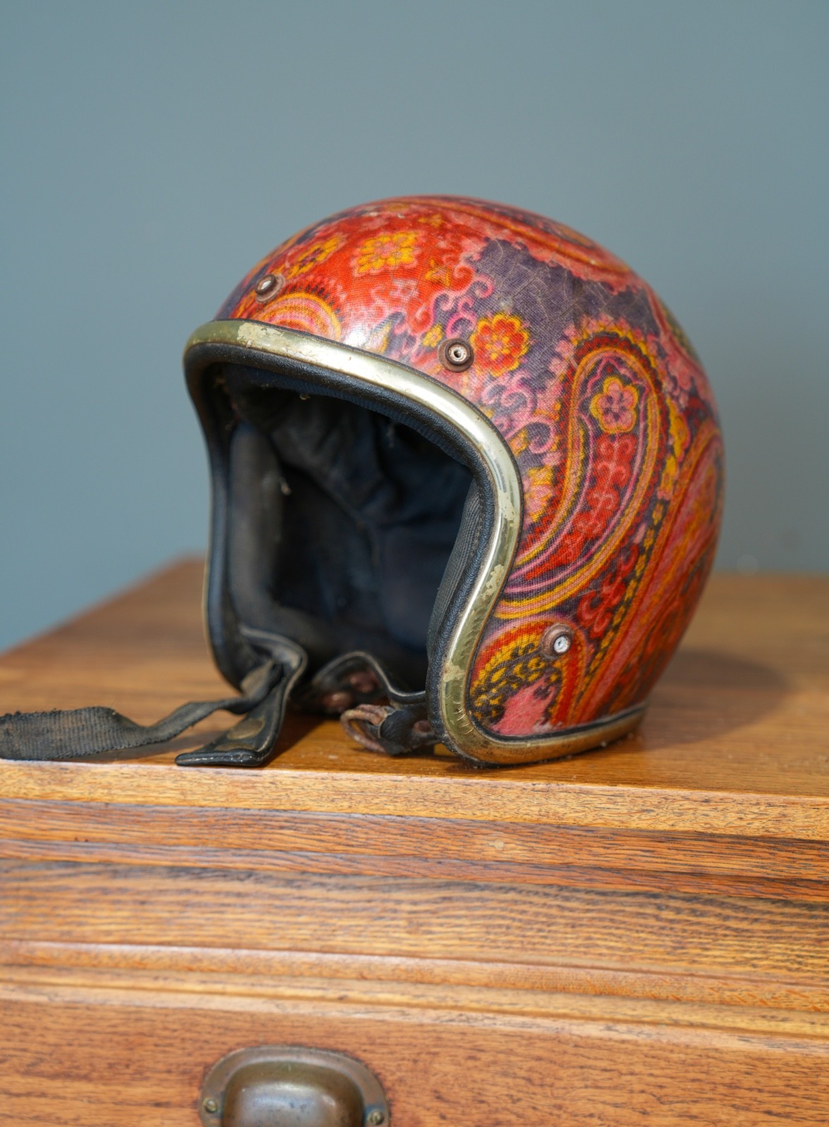 Vintage Arthur Fulmer Helmet Motorcycle ATV Bubble sz M metal flake psychedelic