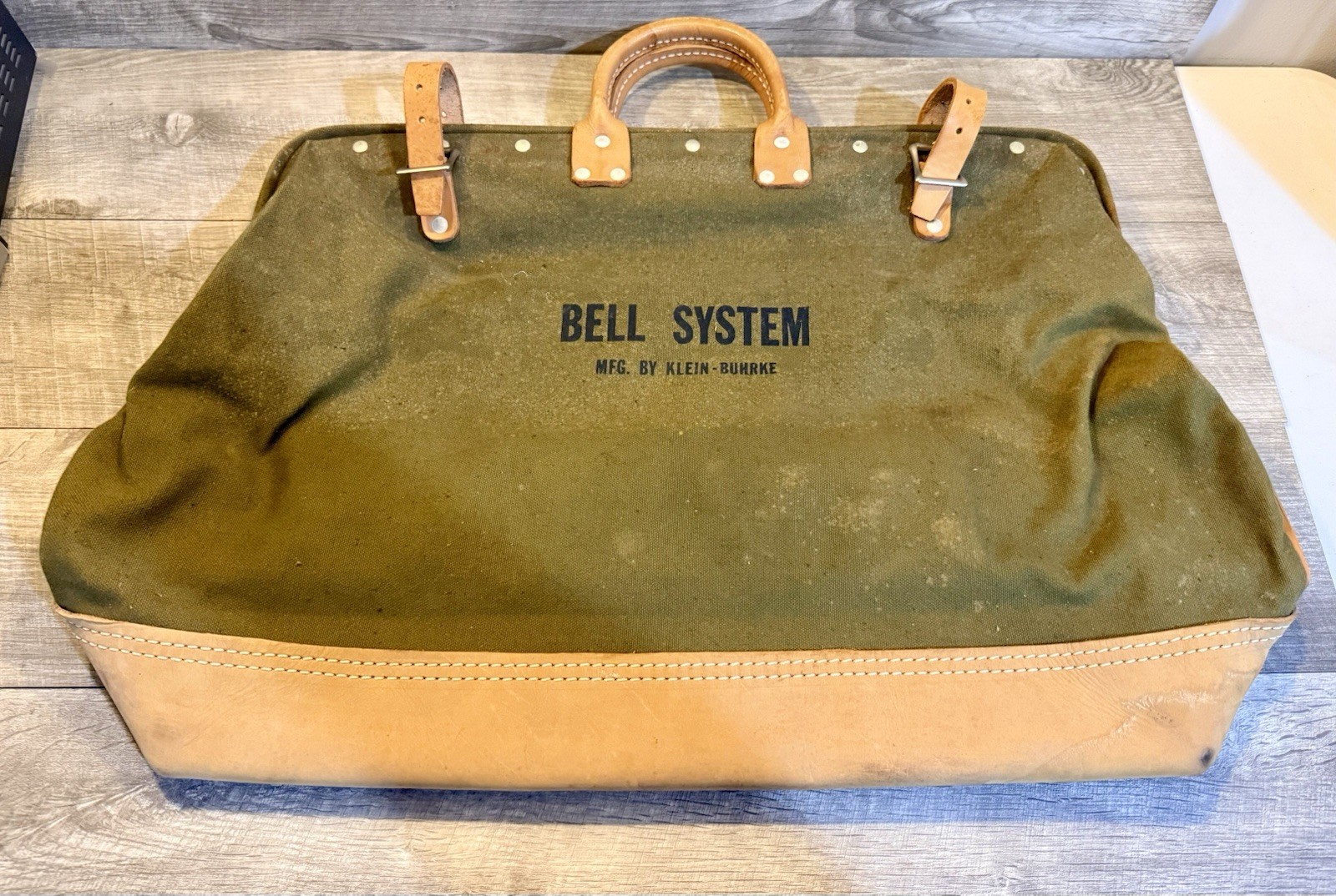 Vintage Bell System Klein-Buhrke Lineman\'s Canvas Utility Bag Tool Bag
