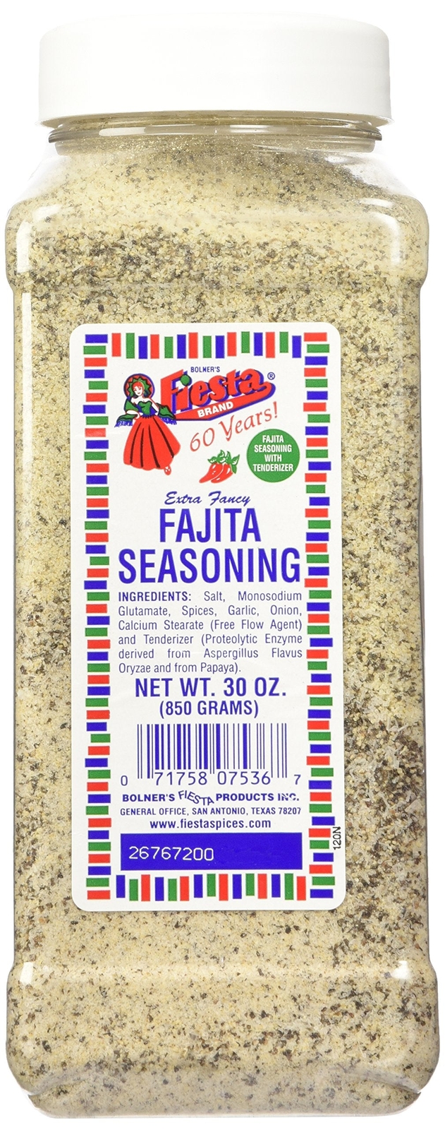 Bolner\'s Fiesta Extra Fancy Fajita Seasoning, 30-Ounce Plastic Canister