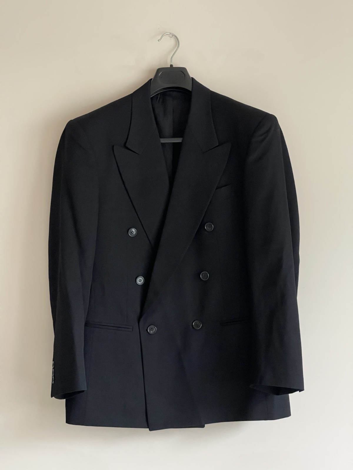 VTG Vito Rufolo S 39 MADE IN ITALY Black Super 100s Double Breasted Peak Blazer VTG Vito Rufolo S 39 MADE IN ITALY Black Super 100s Double Breasted Peak Blazer