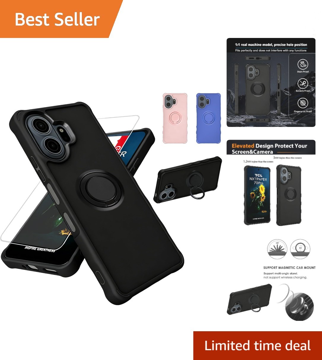 Elegant Compatible Case for TCL NxtPaper 70 Pro 5G with Thick Protection & Grip