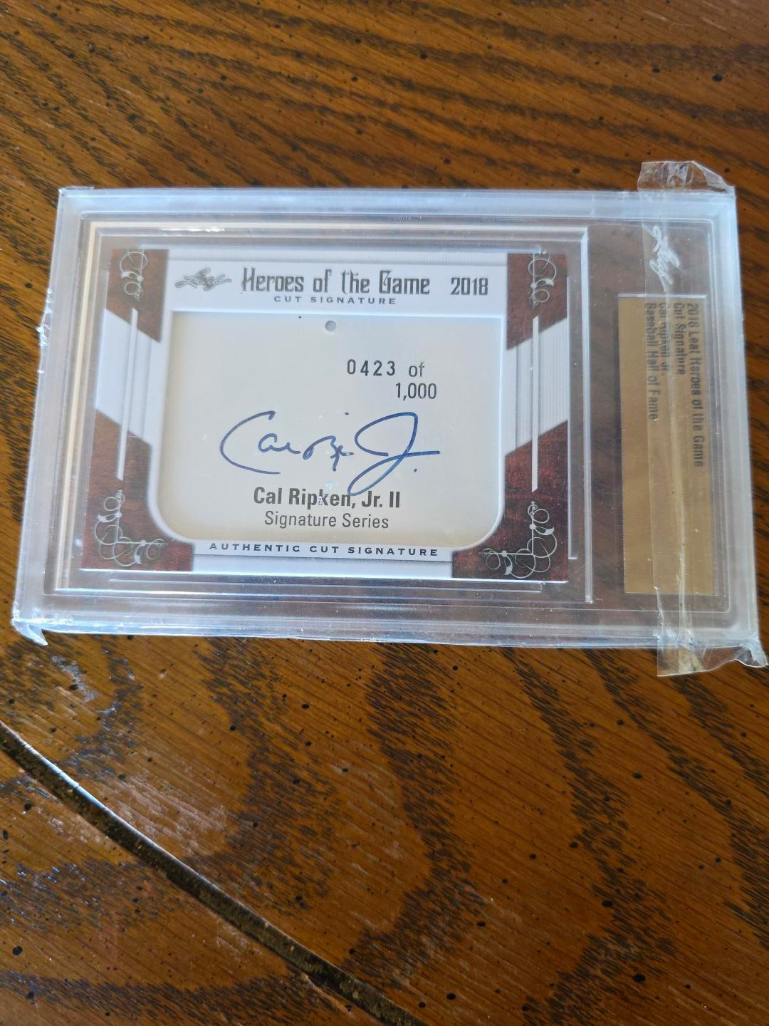 Leaf 2018 Heroes of the Game Cut Signatures Cal Ripken Jr Auto /1000 Orioles Leaf 2018 Heroes of the Game Cut Signatures Cal Ripken Jr Auto /1000 Orioles