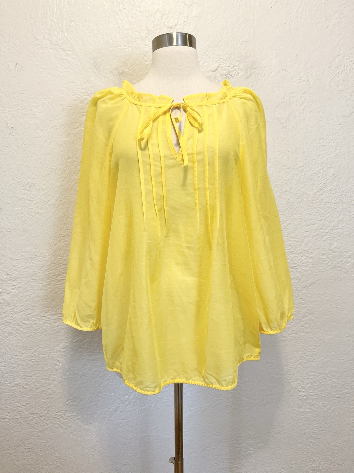 Loft Yellow Top Boho Peasant Bohemian Large L
