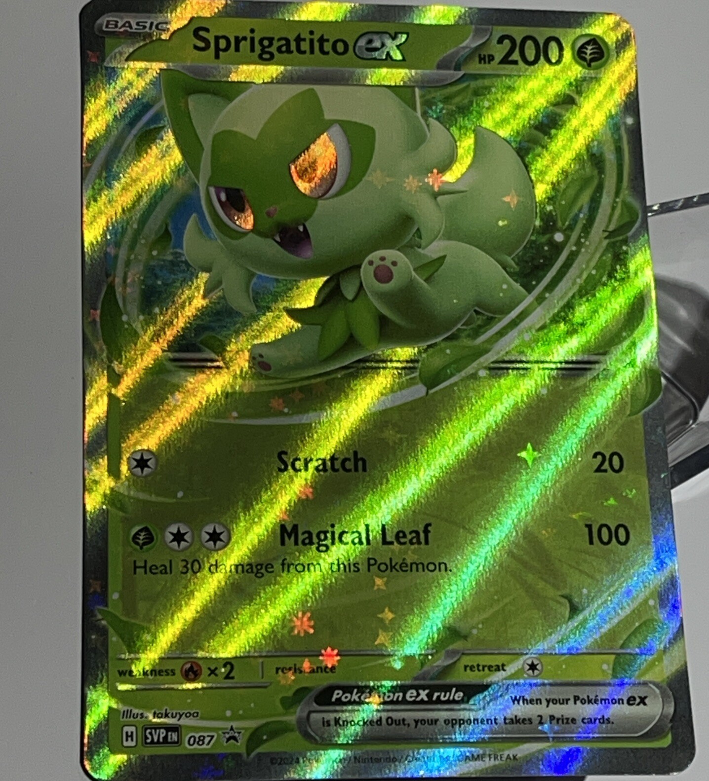 Pokemon PTCG  Sprigatito EX SVP 087 Black Star Promo Ultra Rare M & NM