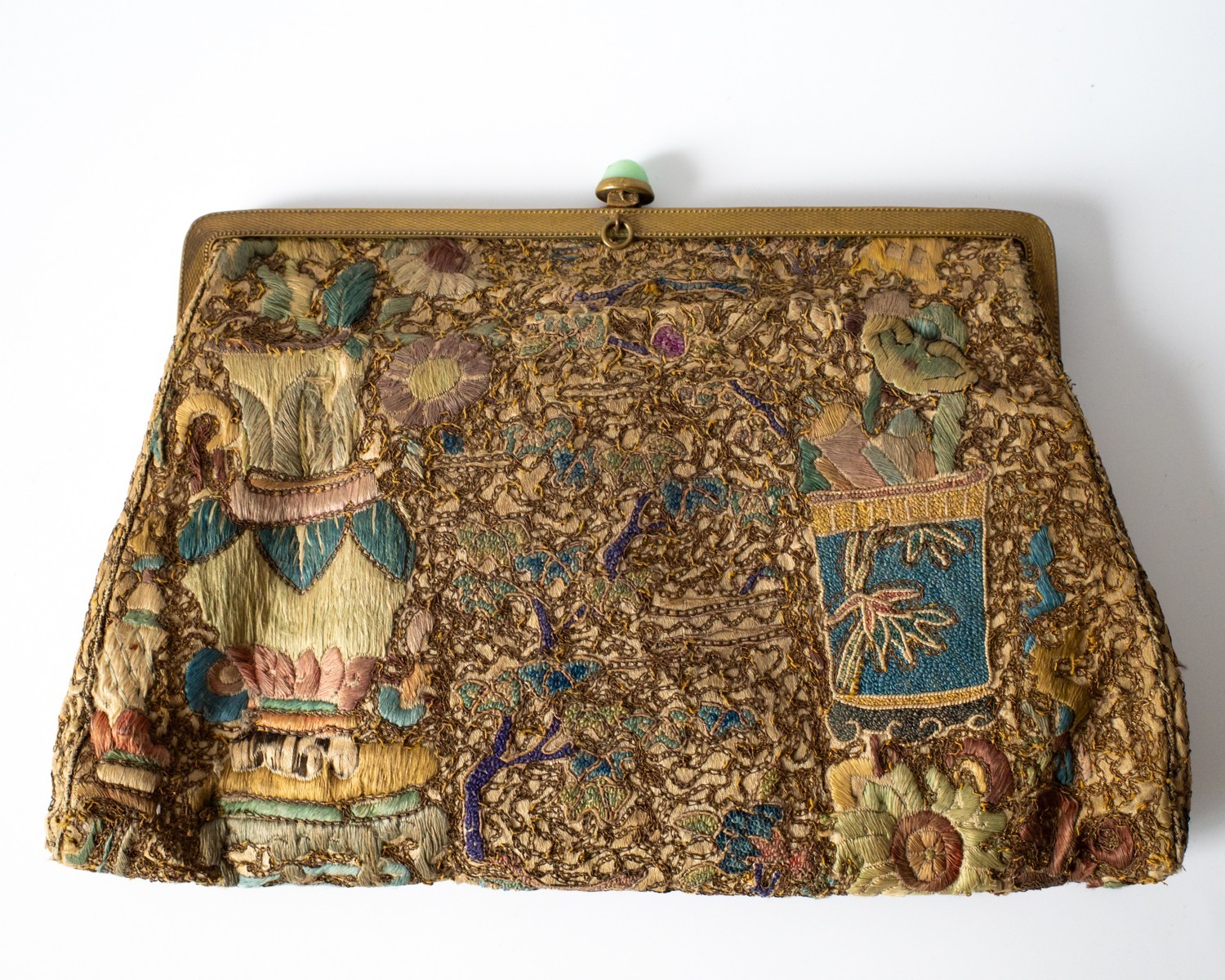 Fine Chinese Antique Vintage Silk Embroidery Art Deco Clutch Bag Purse 1920s-30s Fine Chinese Antique Vintage Silk Embroidery Art Deco Clutch Bag Purse 1920s-30s