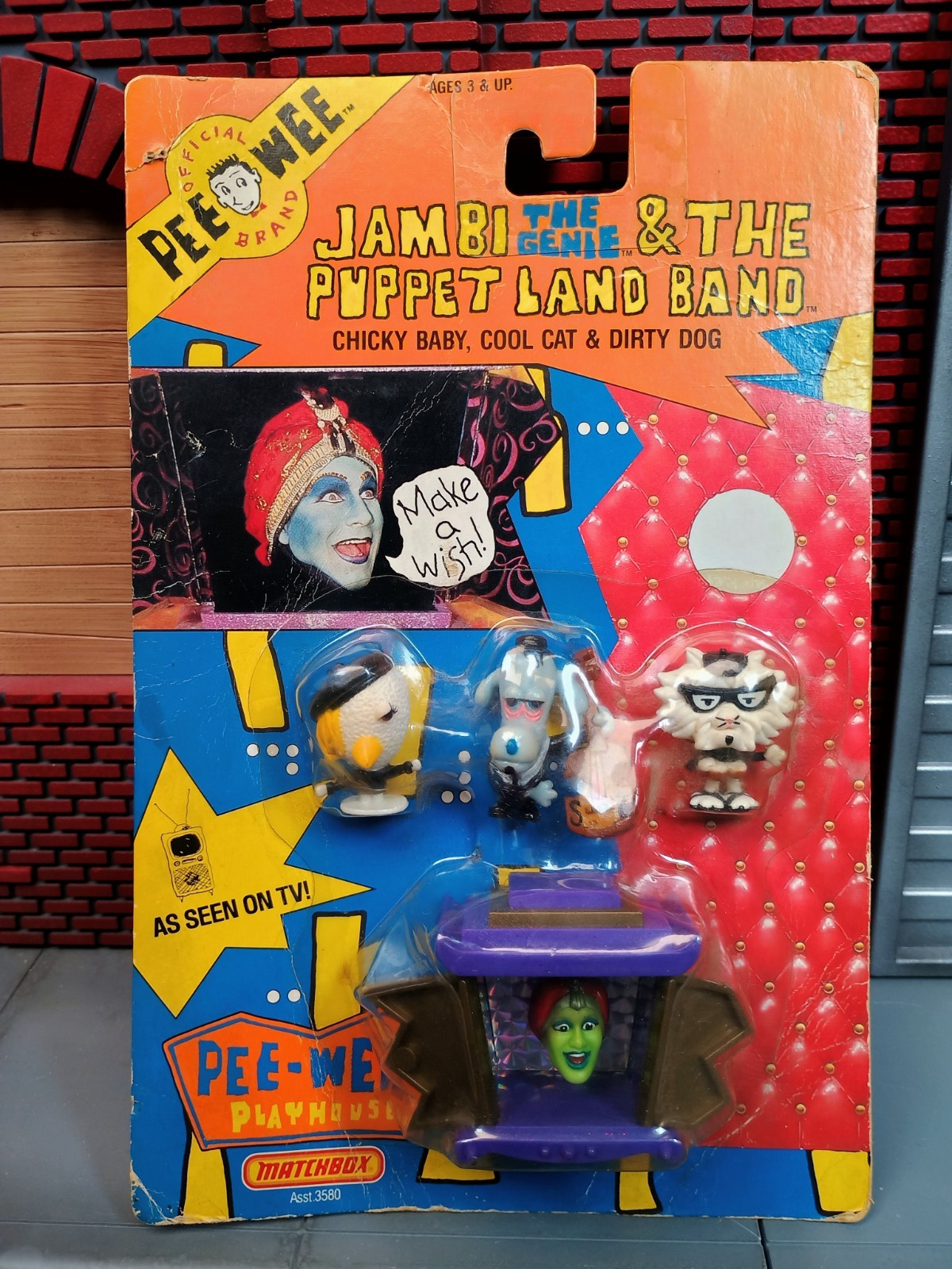 1988 Matchbox Pee-wee’s Playhouse Jambi Puppet Land Band Figures New Sealed