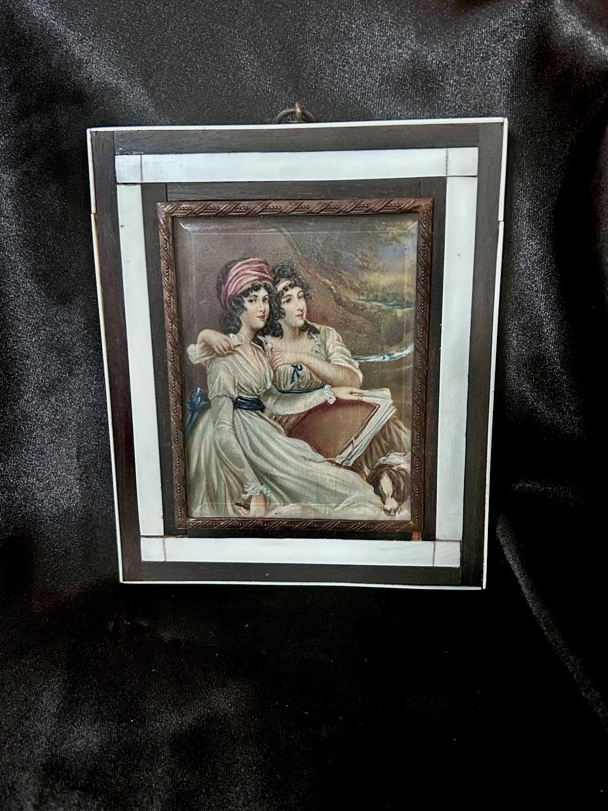 Antique Miniature Portrait Of The Frankland Sisters, 100+ Years Old