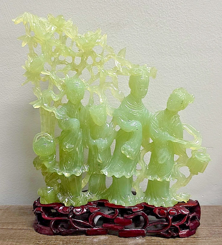 NEPHRITE JADE HAND CARVED STATUE CHINA - 1038 Grams Gemologist Report Appraisal