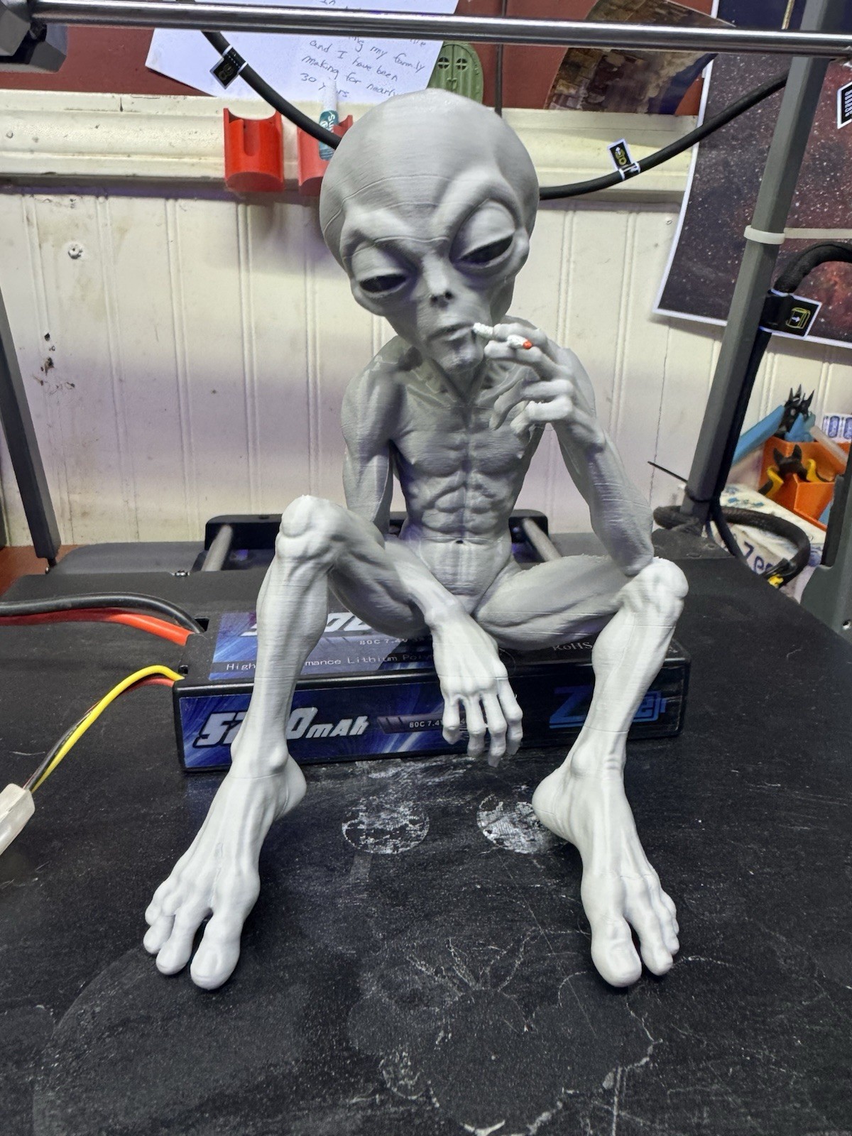 The Hippy Alien Figure  Large Version  3D Printed & Hand Painted  