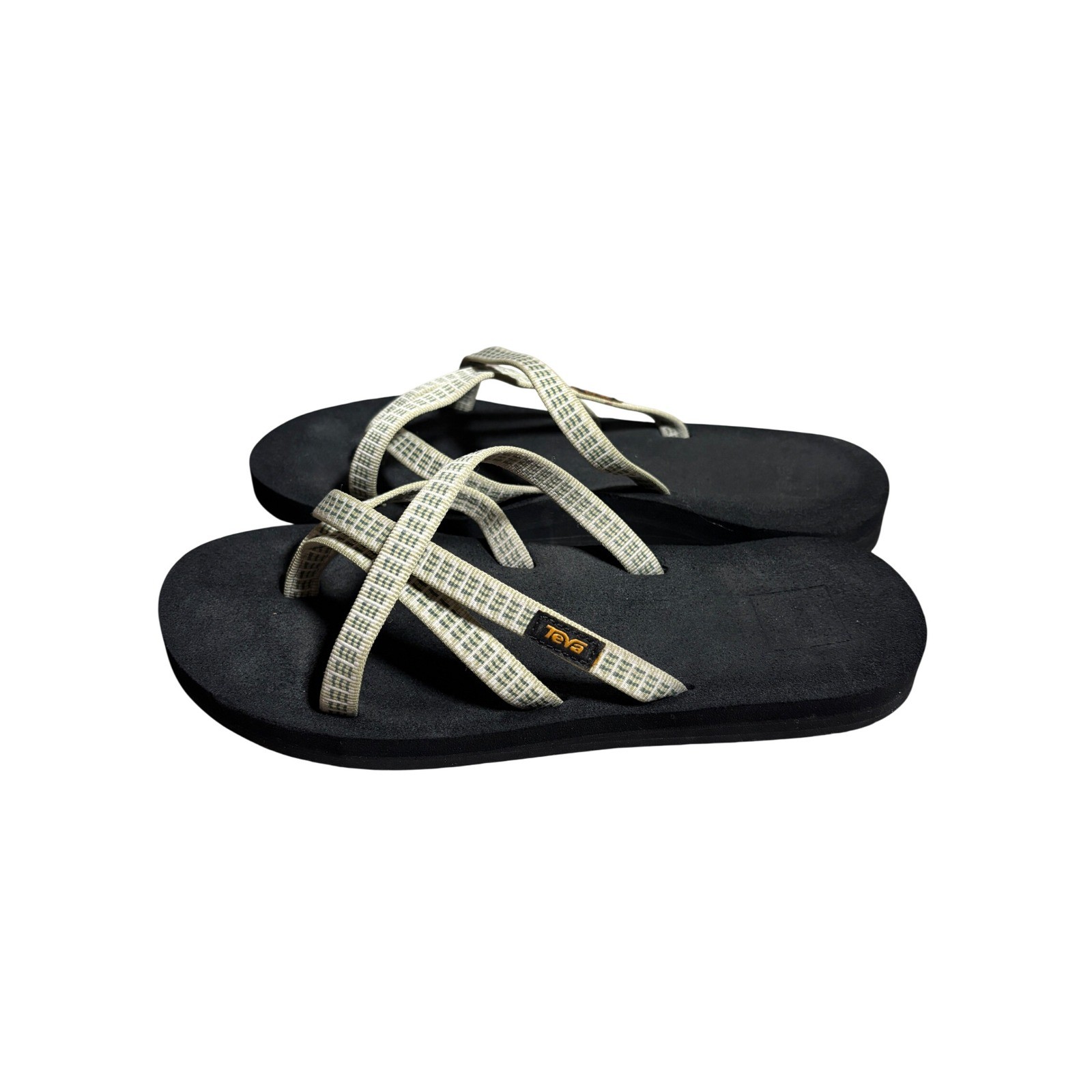 Teva Women 9 Olowahu Olive Green Strappy Mush Flip Flop Sandals Trails Gorpcore Teva Women 9 Olowahu Olive Green Strappy Mush Flip Flop Sandals Trails Gorpcore
