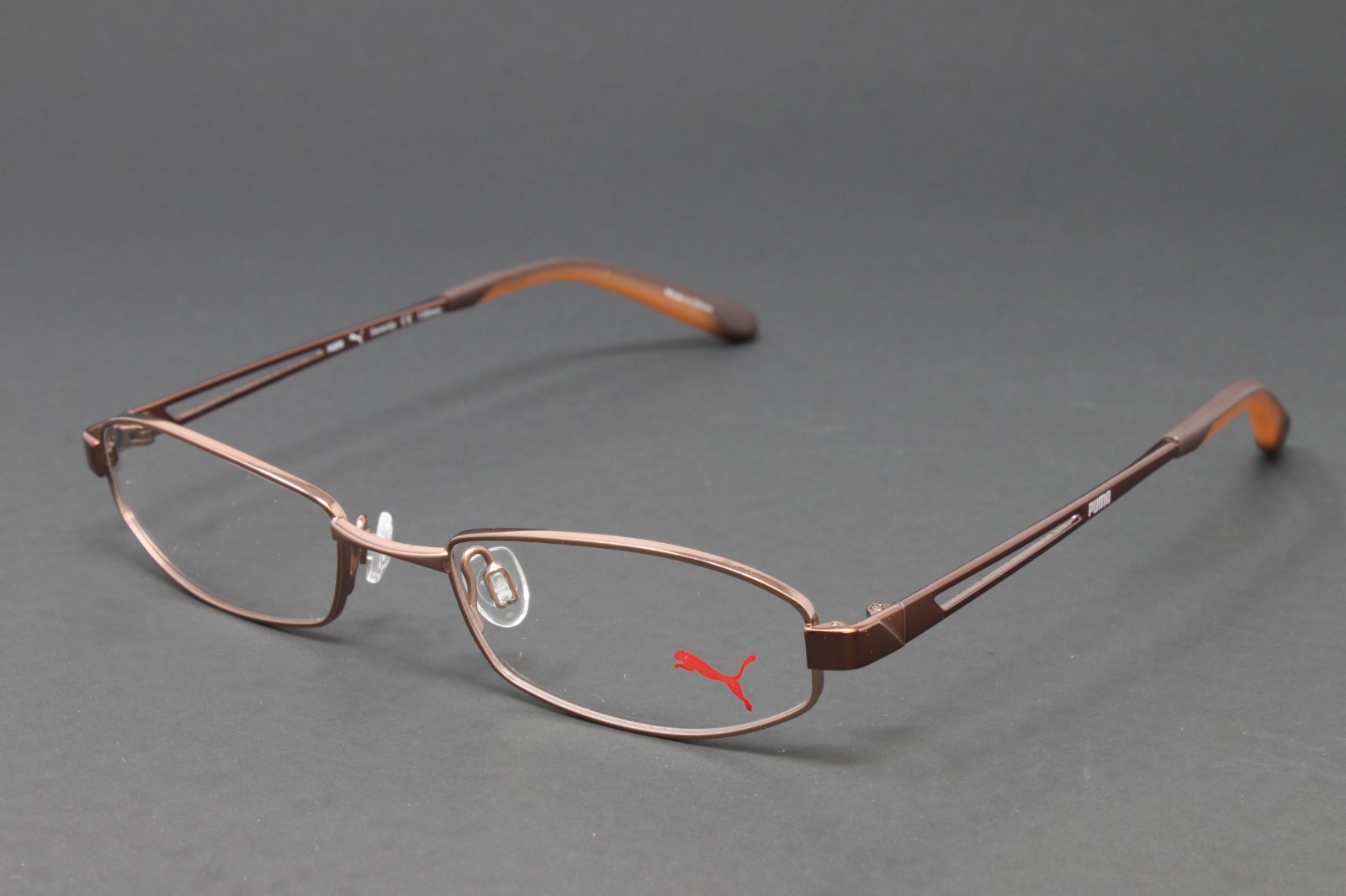 Puma Unisex Eyeglasses Small Frame Brown 50mm Rectangular Metal PU15336-BR