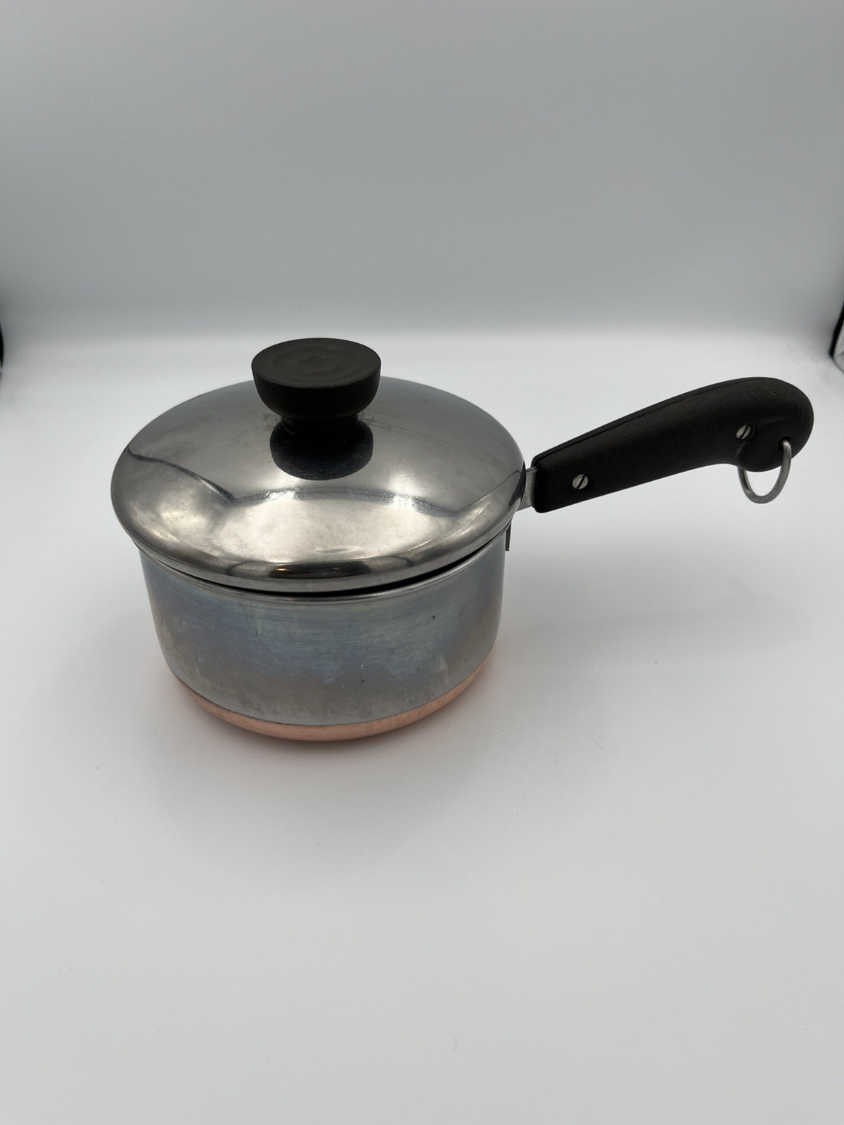 VTG Pre 68 Double Ring REVERE WARE 1 QT Saucepan Copper Bottom w/Lid USA READ VTG Pre 68 Double Ring REVERE WARE 1 QT Saucepan Copper Bottom w/Lid USA READ