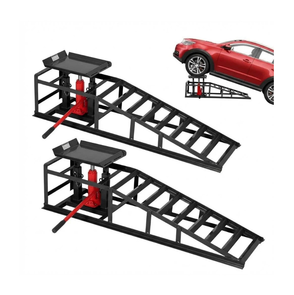 Garvee 2-Pack Hydraulic Car Ramps, 5T/11000 lbs Capacity Low-Profile Car Lift wi