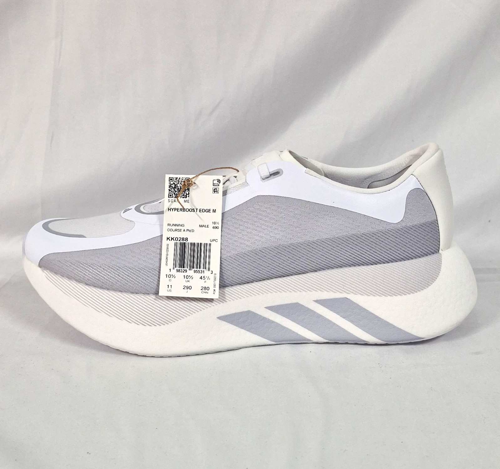New Adidas Hyperboost Edge M Grey White Men Running Shoes KK0288 Size 11 NWB New Adidas Hyperboost Edge M Grey White Men Running Shoes KK0288 Size 11 NWB